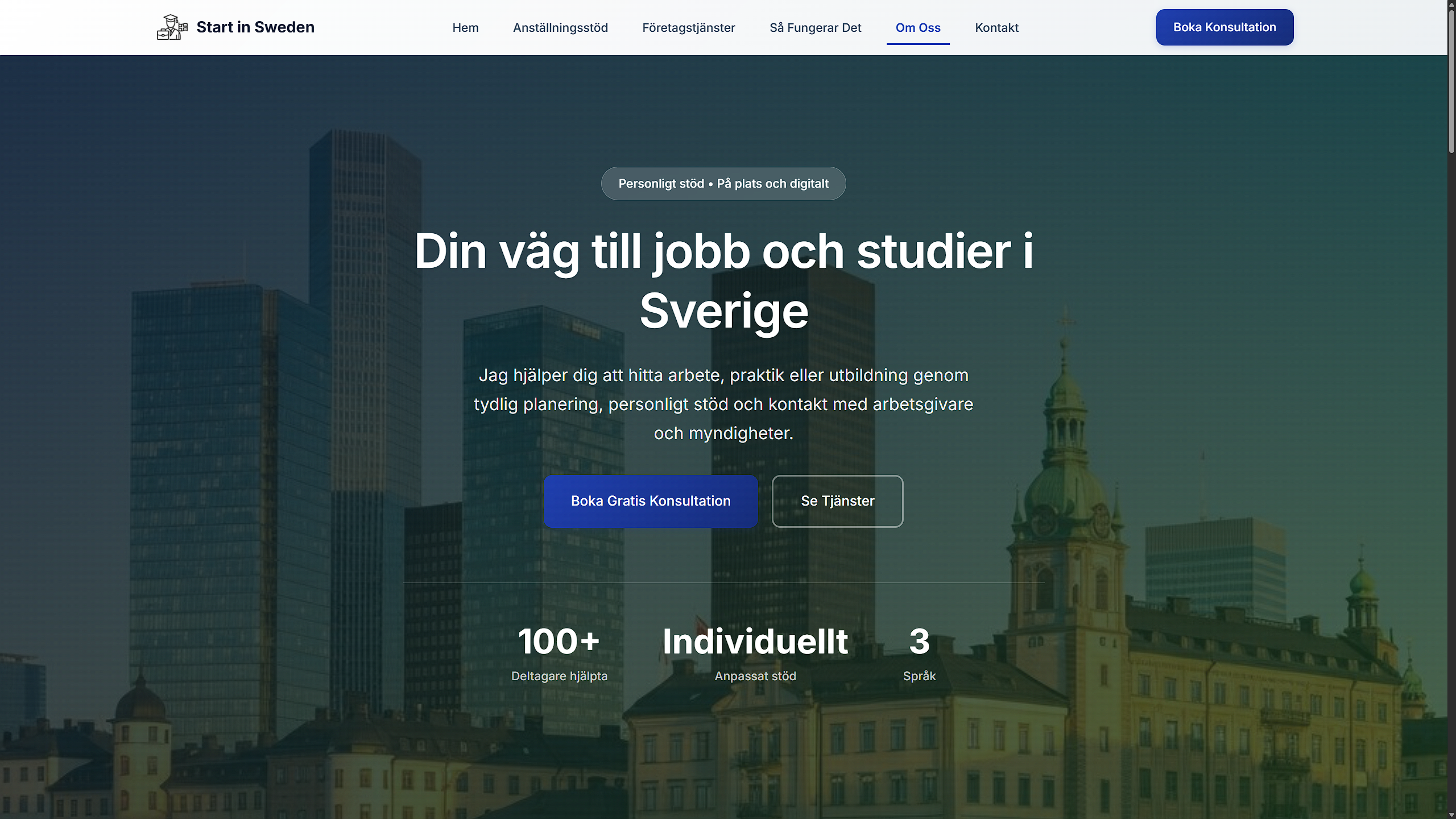 Exempel p&aring; en strukturerad informationssajt med tydliga sektioner